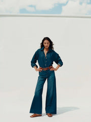 Saturday Denim Wide Leg - Dark Sea Wash