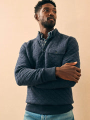 Epic Quilted Fleece Pullover - Navy Melange