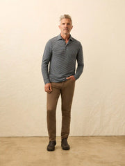 Long-Sleeve Movement™ Polo - Moonlight Point Stripe