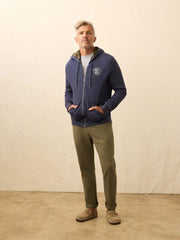 Flannel Lined Full Zip Hoodie - Dark Ocean