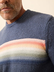 Heirloom Crewneck Sweater - Navy Lake Torch Stripe
