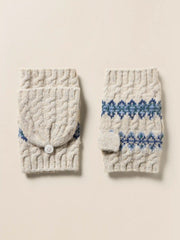 Highland Fairisle Pop Top Mitten - Snow