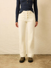 Stretch Terry Cord Patch Pocket Pant - Egret