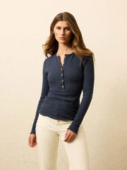 Paradise Pointelle Henley - Blue Nights