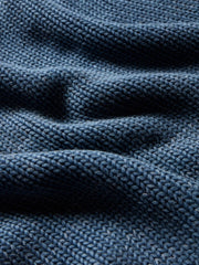 Sunwashed Cotton Roll Neck Sweater - Blue