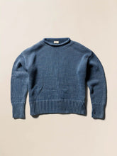 Sunwashed Cotton Roll Neck Sweater - Blue