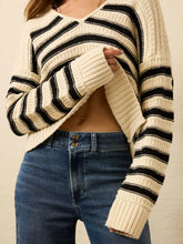 Heirloom Cotton Sweater Polo - Licorice Lines