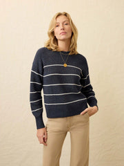 Sunwashed Fisherman Sweater - Water Mill Stripe