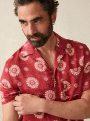 Short-Sleeve Hemp Blend Camp Shirt - Sun Blossom