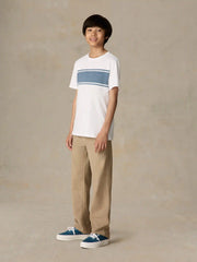Big Kids Sunwashed Surf Striped Tee - White Surf Stripe