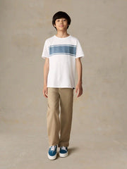Big Kids Sunwashed Surf Striped Tee - White Surf Stripe