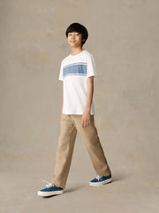 Big Kids Sunwashed Surf Striped Tee - White Surf Stripe
