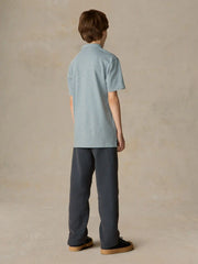 Big Kids Sunwashed Striped T-Shirt Polo - Mountain Wind Stripe