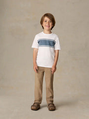 Little Kids Sunwashed Surf Striped Tee - White Surf Stripe