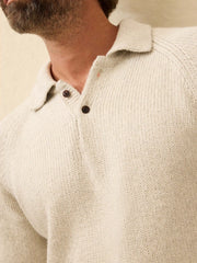 Heirloom Long-Sleeve Sweater Polo - Heather Grey