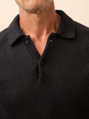 Heirloom Long-Sleeve Sweater Polo - Ridge Black
