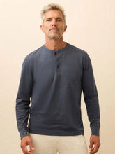 Long-Sleeve Waffle Henley - Blue Nights