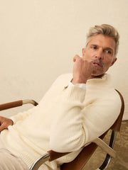 Sunwashed Quarter Zip Sweater - White Shell