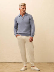 Heirloom Long-Sleeve Sweater Polo - Flint