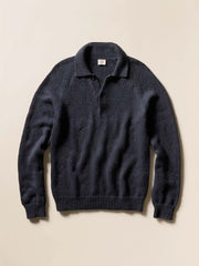 Heirloom Long-Sleeve Sweater Polo - Ridge Black