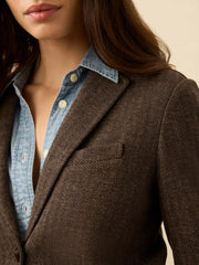 Inlet Houndstooth Blazer - Woodland Herringbone