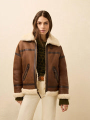 Sedona Shearling Flight Jacket - Brown