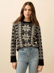 Sun Valley Crewneck - Midnight Snowflake