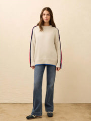 Heirloom Cotton Summit Pullover - Ice Grey Heather Stripe