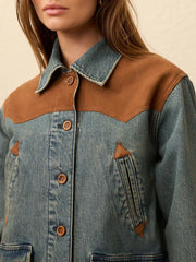 Ridge Back Denim Suede Jacket - Creekside Indigo Wash
