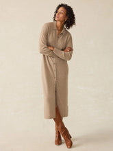 Coastal Cashmere Maxi Shirtdress - Driftwood