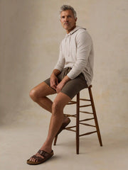 Essential Linen Short (6.5") - Island Brown Stripe