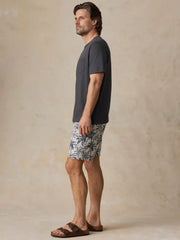 Cabana Towel Terry Sweatshort - Ivory Tropic Trees