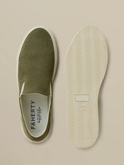 Faherty X Opie Way Slip On Sneaker - Olive