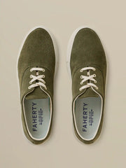 Faherty X Opie Way Deck Sneaker - Olive
