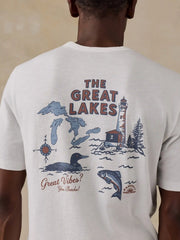 Faherty x Parks Project Great Lakes Short-Sleeve Sunwashed Regenerative Tee - White
