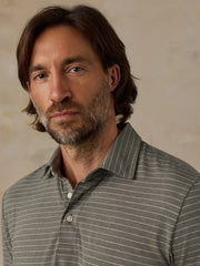 Short-Sleeve Movement™ Polo - Olive Rock Stripe