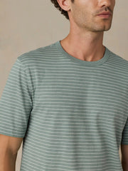 Sunwashed Regenerative Tee - Verona Green Stripe