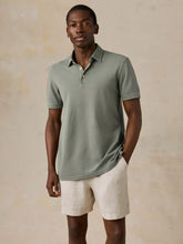 Short-Sleeve Sunwashed Pique Polo - Coastal Sage