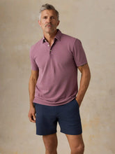 Short-Sleeve Sunwashed Pique Polo - Lilac Twilight