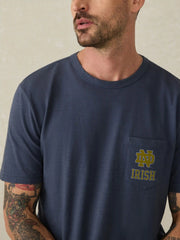 Notre Dame Sunwashed Pocket Tee - Dune Navy