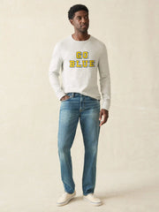 University of Michigan Sunwashed Organic Crew - Light Grey Heather