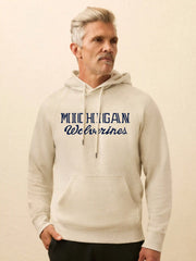 University of Michigan High Standard Fleece Hoodie - Antique Ivory Heather