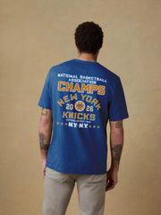 NY Knicks Sunwashed Regenerative Tee - Antilles Blue