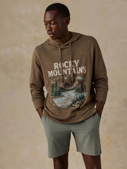 Faherty x Parks Project Rocky Mountains Sunwashed Organic Hoodie - Timber