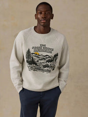 Faherty x Parks Project Great Smoky Mountains High Standard Fleece Crewneck - Great Smoky Mountains Antique Ivory Heather