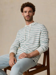 Sunwashed Organic Hoodie - White Biscayne Stripe