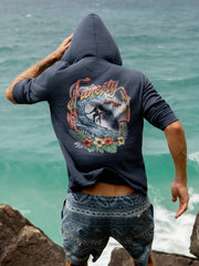 Sunwashed Organic Graphic Hoodie - Blue Nights