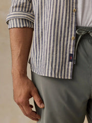Palmetto Shirt - Cloud Marine Stripe
