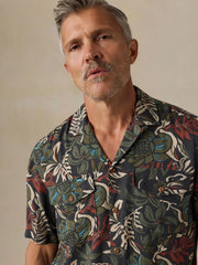 Short-Sleeve Bali Camp Shirt - Rainforest Nights