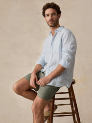 Sunwashed Linen Shirt - Blue Island Stripe